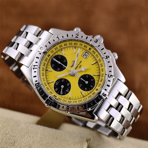 breitling chronomat longitude yellow face|breitling chronomat 41 two tone.